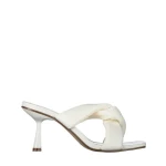 Дамски чехли бели от еко кожа  Berta