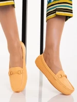 Дамски мокасини оранжеви  от еко кожа  Ariella