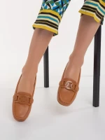 Дамски мокасини камел от еко кожа  Addison