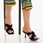 Дамски чехли черни от еко кожа  Berta