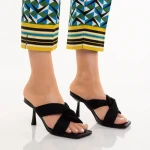 Дамски чехли черни от еко кожа  Berta