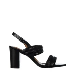 Дамски сандали с ток  черни  от еко кожа  Nicolle