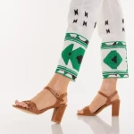 Дамски сандали с ток  камел от еко кожа  Eufrasia