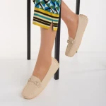 Дамски мокасини бежови от еко кожа  Ariella