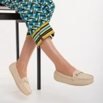 Дамски мокасини бежови от еко кожа  Ariella