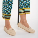 Дамски мокасини бежови от еко кожа  Ariella