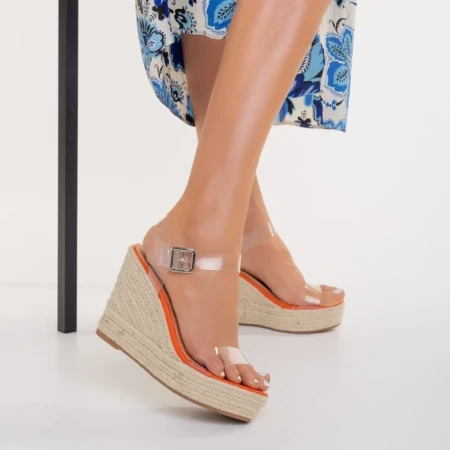 Дамски сандали оранжеви  от еко кожа  Yumma