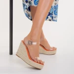 Дамски сандали оранжеви  от еко кожа  Yumma