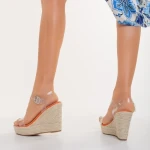 Дамски сандали оранжеви  от еко кожа  Yumma