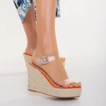 Дамски сандали оранжеви  от еко кожа  Yumma