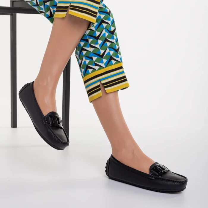 Дамски мокасини черни от еко кожа  Addison