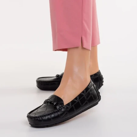 Дамски мокасини черни от еко кожа  Ariella