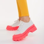 Дамски кецове  бели с розово от текстилен материал  Colette