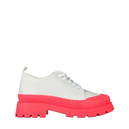 Дамски кецове  бели с розово от текстилен материал  Colette