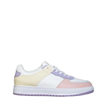 Дамски спортни обувки  розови със жълто от еко кожа  Zhuri