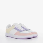 Дамски спортни обувки  розови със жълто от еко кожа  Zhuri