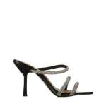 Дамски чехли с ток  черни от еко кожа  Selene