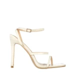 Дамски сандали с ток  бежови от еко кожа  Egypt