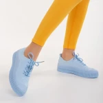 Дамски обувки сини от текстилен материал Stere