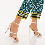 Дамски сандали с ток  бели  от еко кожа  Egypt