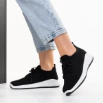 Дамски спортни обувки  черни с бялоот текстилен материал  Eryla