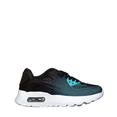 Детски спортни обувки черни със зелено от текстилен материал  Lillya