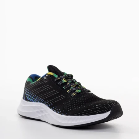 Мъжки спортни обувки  черни с ъс синьо от текстилен материал  Bendi