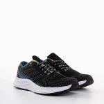 Мъжки спортни обувки  черни с ъс синьо от текстилен материал  Bendi