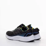 Мъжки спортни обувки  черни с ъс синьо от текстилен материал  Bendi