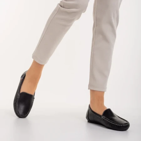 Дамски мокасини  черни от еко кожа  Vanera