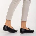 Дамски мокасини  черни от еко кожа  Vanera