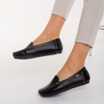 Дамски мокасини  черни от еко кожа  Vanera