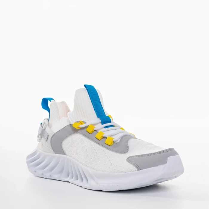 Мъжки спортни обувки бели  от текстилен материал Denyz