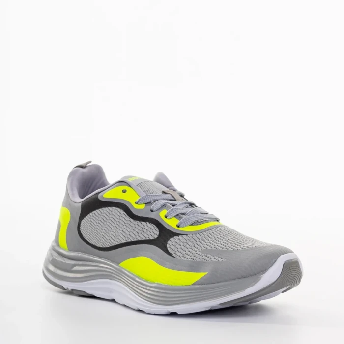 Мъжки спортни обувки сиви от еко кожа и  текстилен материал  Raimond