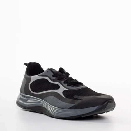 Мъжки спортни обувки  черни от еко кожа и  текстилен материал  Raimond