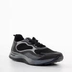 Мъжки спортни обувки  черни от еко кожа и  текстилен материал  Raimond