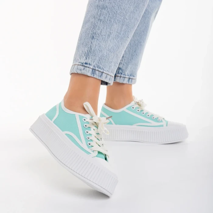 Дамски спортни обувки зелени от текстилен материал  Ariza