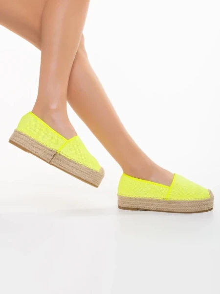 Дамски еспадрили  жълти  от текстилен материал Holland