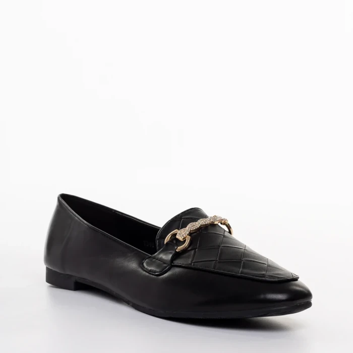 Дамски мокасини черни  от еко кожа  Ambrose