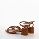 Дамски сандали с ток камел  от еко кожа  Nayeli