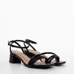 Дамски сандали с ток черни  от еко кожа  Nayeli