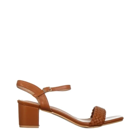 Дамски сандали с ток камел от еко кожа  Annalise