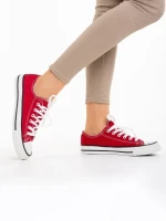 Дамски кецове  червени от текстилен материал  Selima