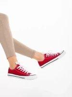 Дамски кецове  червени от текстилен материал  Selima