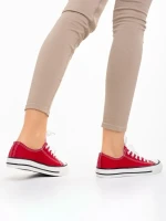 Дамски кецове  червени от текстилен материал  Selima