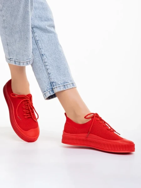 Дамски кецове  червени от текстилен материал  Scott