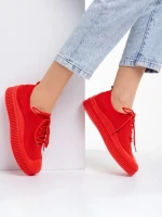 Дамски кецове  червени от текстилен материал  Scott