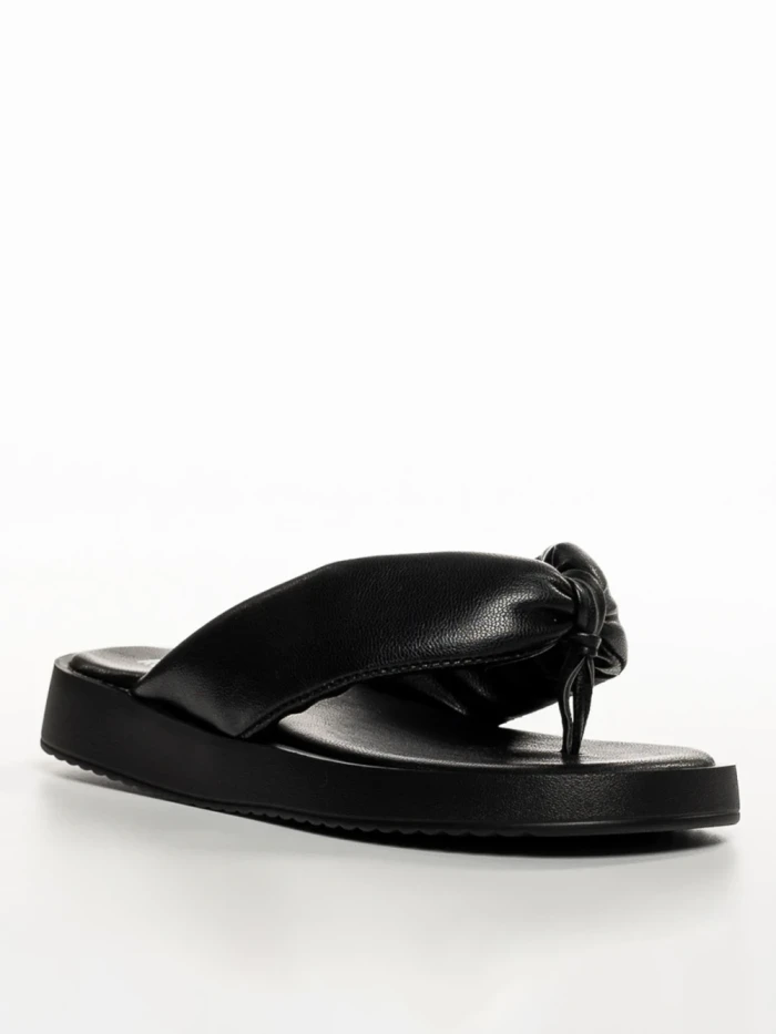 Детски чехли  черни от еко кожа  Ronald