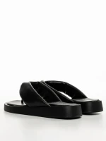 Детски чехли  черни от еко кожа  Ronald