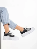 Дамски кецове  черни от текстилен материал  Jeremiah